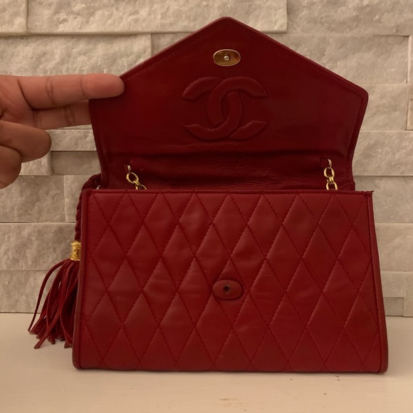 Vtg CHANEL Envelope Mini Flap Bag GHW - Picture 6 of 8